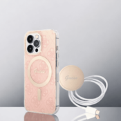 Guess Guess komplet ovitek + polnilec (MagSafe) pink za iPhone 13 Pro (GUBPP13LH4EACSP)