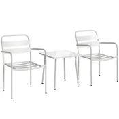 Homestar Bistro komplet 3-delni kovinski vrtni garnitura 55x58x82 cm bela