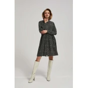 Marisse Black Shirt Dress With A Flared Bottom