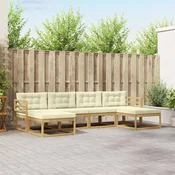 Set vanjskih sofa 6 kom. Bijela i krem