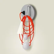 Foscarini Filo LED stensko svetilo, vzhodna korala - Dnevna soba/jedilnica - Dizajn - siva, bela, rdeča - Kovina