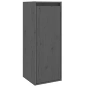 MAISON CHIC Stenska omarica - Zidna omarica siva 30x30x80 cm trdna borovina iu360, (22063188)