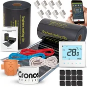 shumee Cronos GRAPHENE 220W/m2 IR grelna folija komplet 50cm - 8m2 + termostat AC605H-WiFi bela