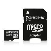 memorijska kartica Transcend SD MICRO 32GB HC Class10 + SD adapter