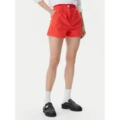 Tommy Jeans Kratke hlače iz tkanine Claire DW0DW21643 Oranžna Regular Fit