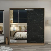 Hanah Home Garderober Kale-3980, 180x210x52 cm, Crni