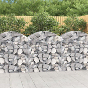 Vidaxl Obokana gabionska košara 100x50x100/120 cm pocinkano železo