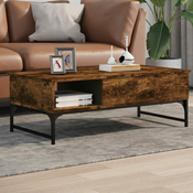 Stolic za kavu boja hrasta 100 x 50 x 35 cm od drva i metala