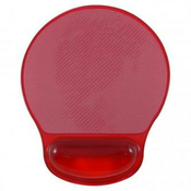 Podloga za miško, ergonomska, gel, rdeča, logotip