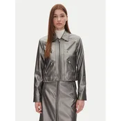 DKNY Jakna iz umetnega usnja P4JJ6XJA Srebrna Regular Fit