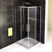 POLYSAN ALTIS pravokotni tuš z drsnimi vrati, prozorno steklo, 800x800 mm, krom profil