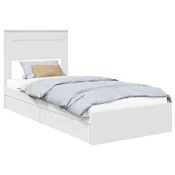 Vidaxl Postelja s shranjevanjem Bela 75 x 190 cm Konstruiran les