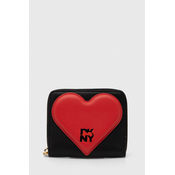 Kožni novcanik Dkny HEART OF NY za žene, boja: crna, R411ZF05