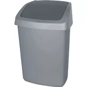 Koš z vrtljivim pokrovom 25 l, siv