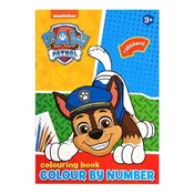 Barvanje po številkah delovni zvezek z nalepkami Tačke na patrulji/Paw Patrol 21x29,5cm