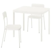 VIHALS / VIHALS Sto i 2 stolice, bela/bela, 84/120x74 cm