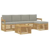 Set vanjskih sofa 6 pcs Bijela i svjetlosiva 59 x 59 x 37 cm