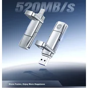 Aigo USB Flash memorija, 2TB, Type-C, OTG, USB 3.2, Srebrne boje