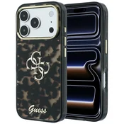 Ovitek Guess IML 4G Metal Script za iPhone 17 Pro Max/18 Pro Max - tortoise