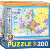 EuroGraphics Sestavljanka Zemljevid Evrope 200 kosov