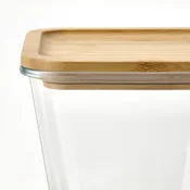 IKEA 365+ Posuda za hranu s poklopcem, kvadrat staklo/bambus, 1.2 lPrikaži specifikacije mera