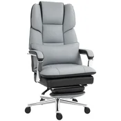 HOMCOM HOMCOM pisarniški stol umetno usnje, pena 63D x 71Š x 123 129V cm Siv, (5000242922)