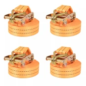 vidaXL Tovorni vezni trak 4 kosi 1 tona 6mx38mm oranžne barve