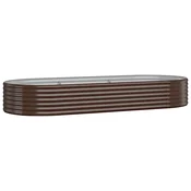 Vidaxl Visoka greda iz cinkanega jekla 249x100x36 cm rjava