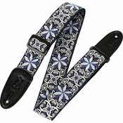 Levys M8HT-10 Print Series 2 60s Hootenanny Jacquard Weave Guitar Strap Black/White