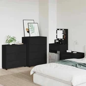 vidaXL Omarica za shranjevanje Črna 80 x 31 x 81 cm Konstruiran les