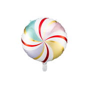 PartyDeco Božični balon iz folije - pastelni bonbon 35 cm