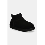 Otroške snežke iz semiša UGG KIDS CLASSIC ULTRA STRETCH CUFF črna barva, 1157702K