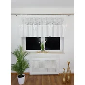 shumee Zavesa iz markizete 300x85 cm - 3D vezenje in pentlje, nabiralni trak, bela
