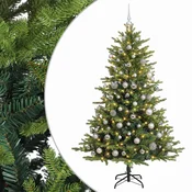 Vidaxl Umetna božična jelka z bučko 240 cm 300 LED Toplo bela
