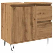 Vidaxl Omarica za umivalnik artisan hrast 65x33x60 cm inž. les