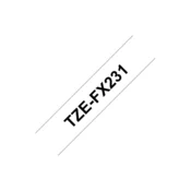 Brother TZE-FX231 (12mm x 8m) črno na belo, laminiranin flexi