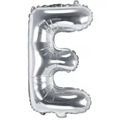 Folija balon Črka E, 35 cm, srebrn, 1 kos.