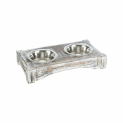Trixie Set cinija na drvenom postolju Wooden Bowl Set - 2 x 0.2 l