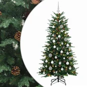Vidaxl Umetna božična jelka z bučko 120 cm 150 LED Toplo bela