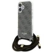 1 to 3 Guess Hardcase Crossbody Cord Ovitek Za Iphone 16 6.1 Rjav 4G Print