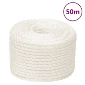 Vidaxl Delovna vrv bela 12 mm 50 m polipropilen