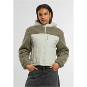 Womens jacket Sherpa Crinkle Nylon Mix light green/stone green