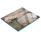shumee Trpežna in elegantna steklena tabla z vzorcem regrata na deskah 60x52 cm
