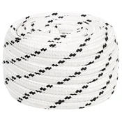 Vidaxl Pletena vrv za čoln bela 18 mm x 25 m poliester