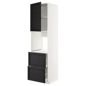 METOD/MAXIMERA Visoka omara za pečico+vr/2lč/2v pr, bela/Lerhyttan črno luženo, 60x60x220 cm