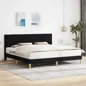 Krevetna konstrukcija s uzglavljem Crna 180 x 200 cm Tkanina