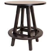 Casa Padrino luxury bar table with footrest dark brown A� 100 x H. 110 cm - Round solid wood table - Round solid wood bar table - Solid wood furniture - Bar furniture - Gastronomy furniture