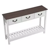 VEVOR Konsolna miza 120x30x80 cm rjava shranjevanje