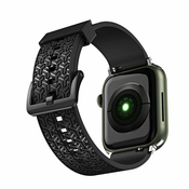 slomart pas za uro y trak za apple watch 7/6/5/4/3/2/se (41/40/38mm) trak za zapestnico črne barve