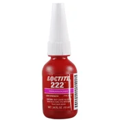 Loctite 222 10 ml vijolično anaerobno lepilo za kovinske navoje, nizka trdnost, enostavna demontaža, tudi za nastavitev vijakov, preprečuje samoodvijanje elementov, enostavna demontaža, odobritev P1 NSF